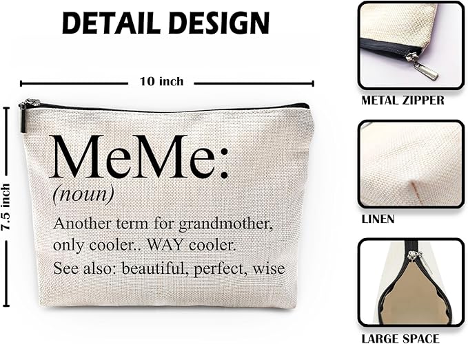 Sufamb Grandma Makeup Bag - Meme Mother's Day & Birthday Gift, Small Cosmetic Bag for Purse
