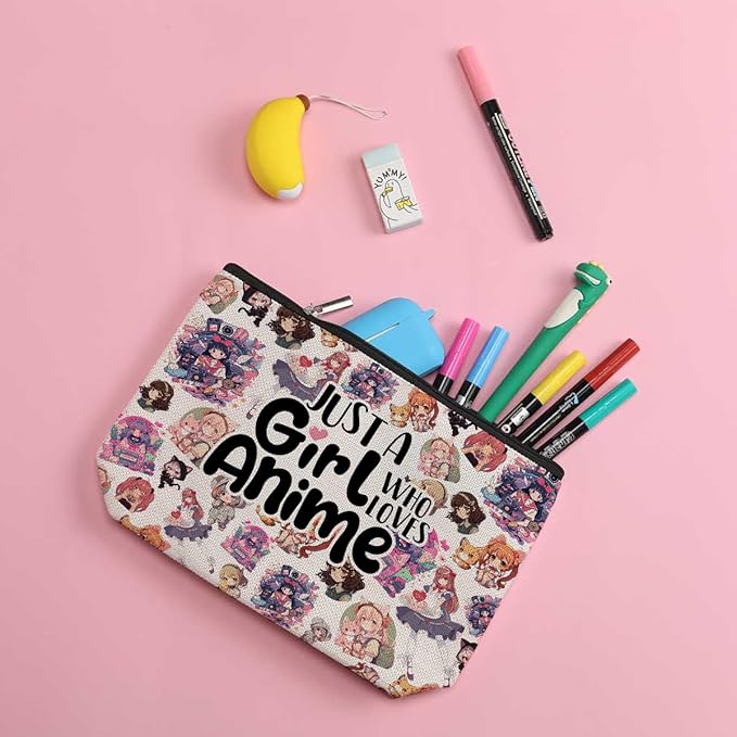 ZHAMEN Anime Merch Makeup Bag Anime Stuff Cosmetic Bags for Women