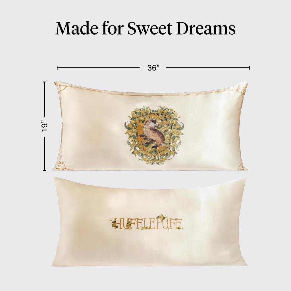 Kitsch & Harry Potter Satin Pillowcase W/Zipper - Size 19x36, Hufflepuff