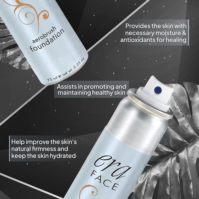 ERA Beauty Face Spray Makeup (R8 Amber, 2.25 oz) - Airbrush Foundation, Everyday, Buildable, Professional Spray on Cosmetics