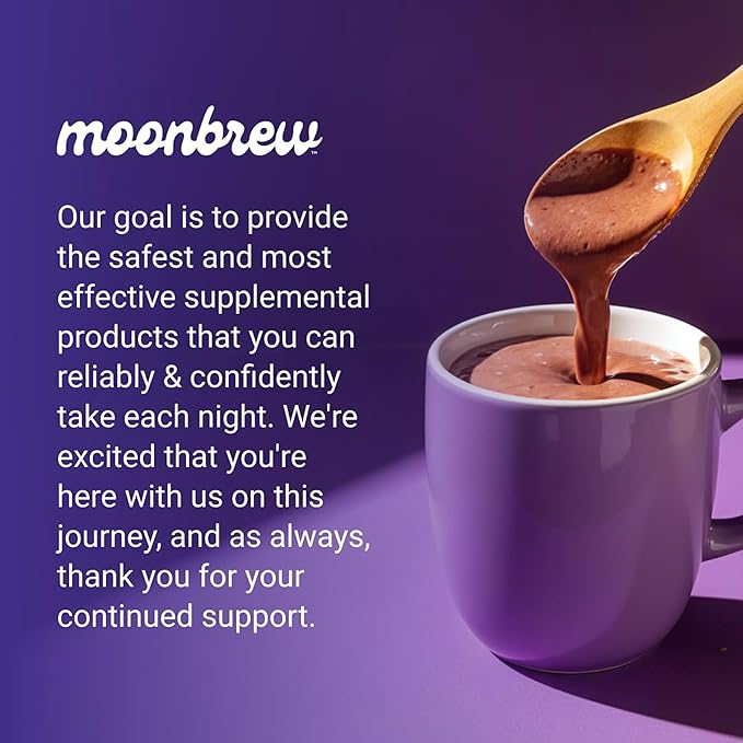 MoonBrew Magnesium Hot Cocoa Sleep Aid - Sugar-Free Calming Drink Mix - 1PK