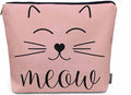 Kalygon Cat Cute Cosmetic Bags For Women, Funny Kitten Cat Face Meow Roomy Makeup Bag Toiletry Bag Accessories Organizer Storage Bags Makeup Pouch For Travel Business Gym Camping Bathroom, Pink