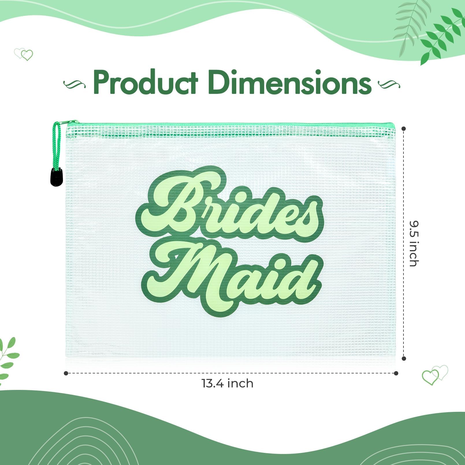 SOIDRAM 6PCS Bridesmaid Makeup Bag Clear Zippered Bag Bridesmaid Proposal Gifts Cosmetic Pouch for Wedding Party Favors Bachelorette Party Decorations Toiletry Organizer Bag Cosmetic Case Gift
