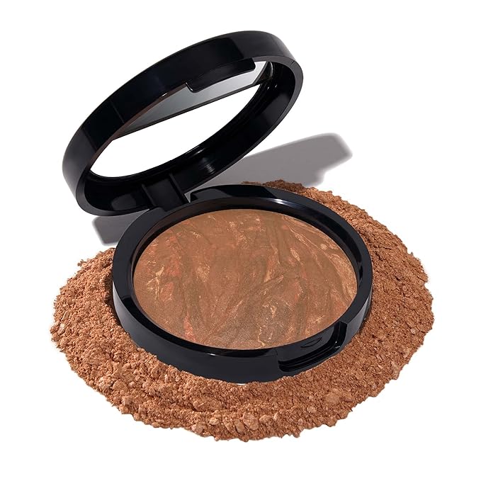 LAURA GELLER NEW YORK Award-Winning Baked Balance-n-Brighten Color Correcting Powder Foundation – Handmade in Italy – Buildable Coverage, Matte Finish – For Mature & Sensitive Skin – 09 Toffee