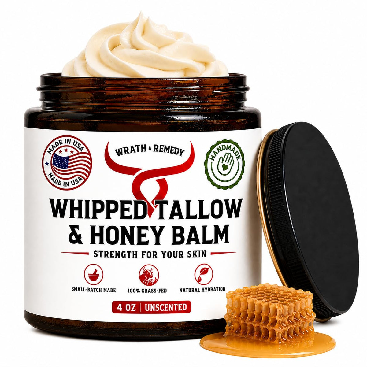 Organic Beef Tallow for Skin, Handcrafted, Concentrated (Lavender, 2 oz)