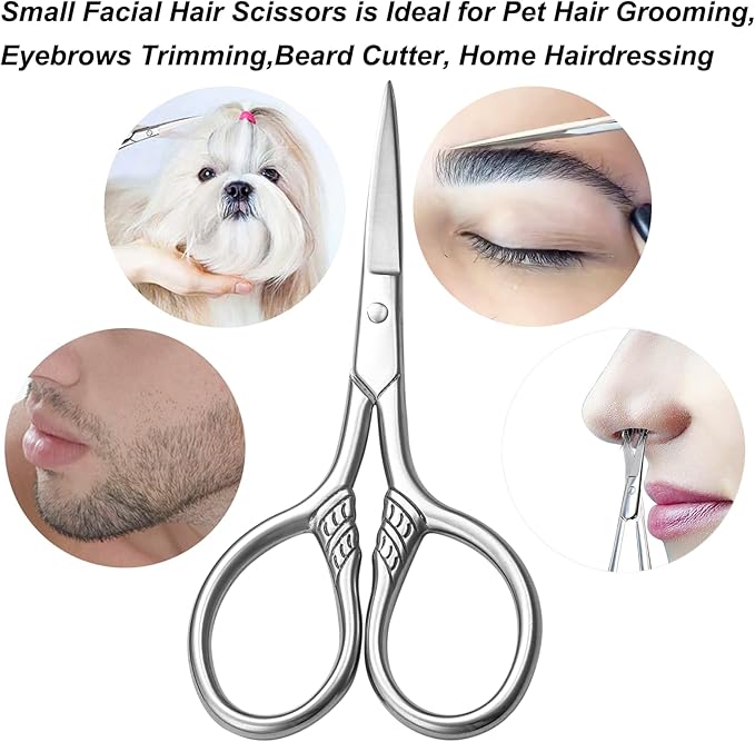 HITOPTY Small Precision Scissors, 3.5in Beauty Grooming Kit