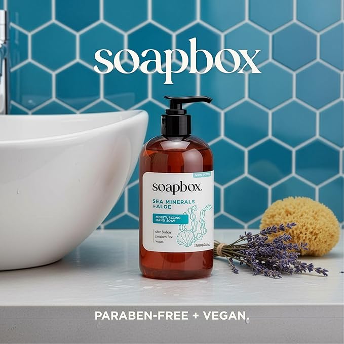 Soapbox Sea Minerals & Aloe Liquid Hand Soap - Moisturizing Hand Wash - 3pk