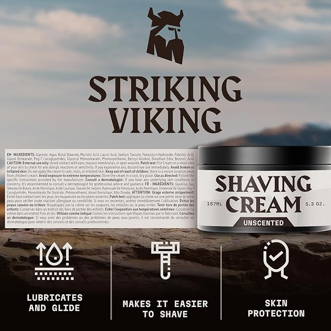 Striking Viking Men's Shaving Cream - 5.3 Oz, Unscented