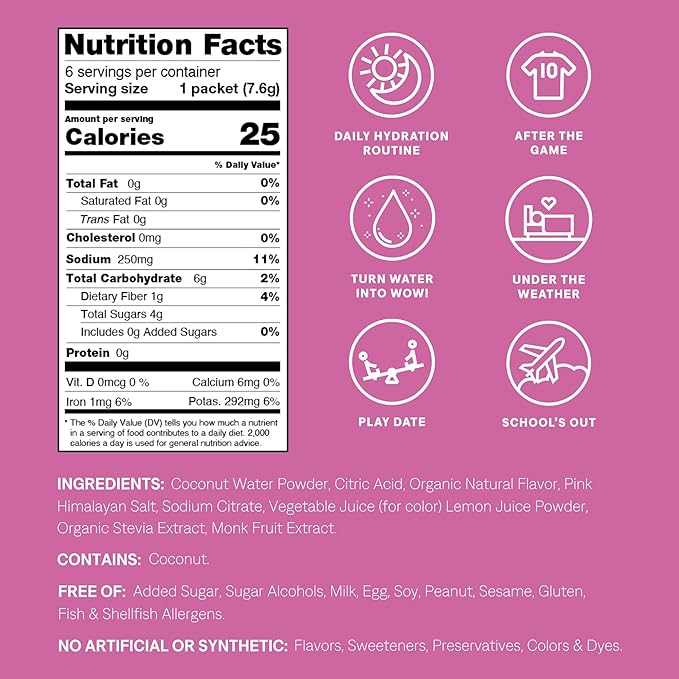 Cure Hydration - Kids Electrolyte Drink Powder Fruit Punch 14 Packets