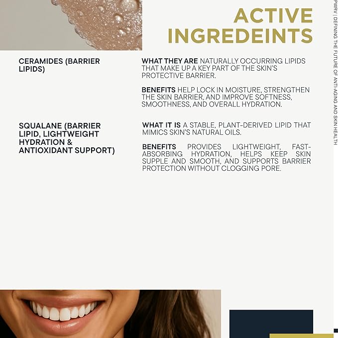 Regenerative Anti Aging Barrier Repair Face Serum for Sensitive Skin - Hydrating Face Moisturizer - Argan Moss Stem Cells - Astaxanthin, Ceramides, Beta Glucan, Squalane - Retinol Alternative - PowerV