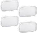 Sinzip 4 Pieces Mini Zipper Nylon Mesh Pouch, Mesh Cosmetic Bags Makeup Bags, Multipurpose Travel Toiletry Bags for Office Supplies and Travel Accessories (White, M)