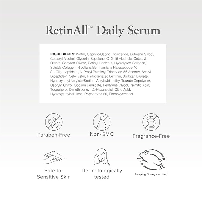 RetinAll | Anti-Aging Serum | Retinoid +Peptides | Fragrance-Free