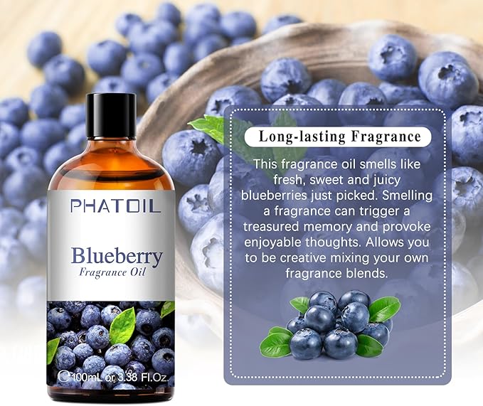 PHATOIL Blueberry Fragrance Oil for Diffuser Aromatherapy 3.38FL.OZ