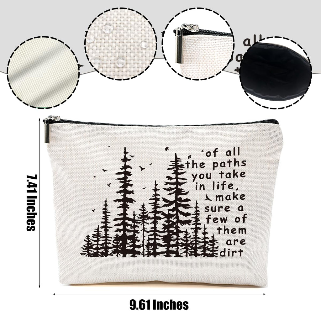 DHKG 2pcs Camping Gifts for Women Makeup Bag, Travel Essential Cosmetic Bag Camping Essentials Inspirational Gifts for Women Female Girls Sister BFF Nature Lover, Glamping Toiletry Bags