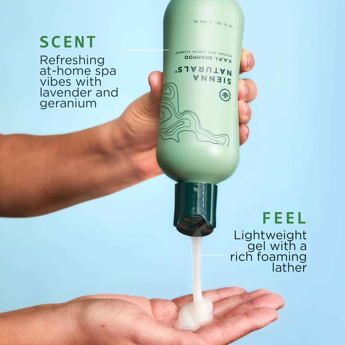 Sienna Naturals - HAPI Shampoo - Hydrating Cleanser - Vegan - 11 Fl Oz