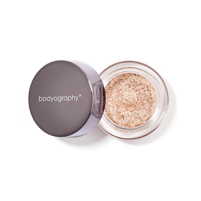 Bodyography Glitter Pigment Eye Shadow | Long Wear Shimmer Eyeshadow | Vegan, Talc & Paraben Free | Cream Powder Formula | Sparkler (Peach Gold) 1.5 g