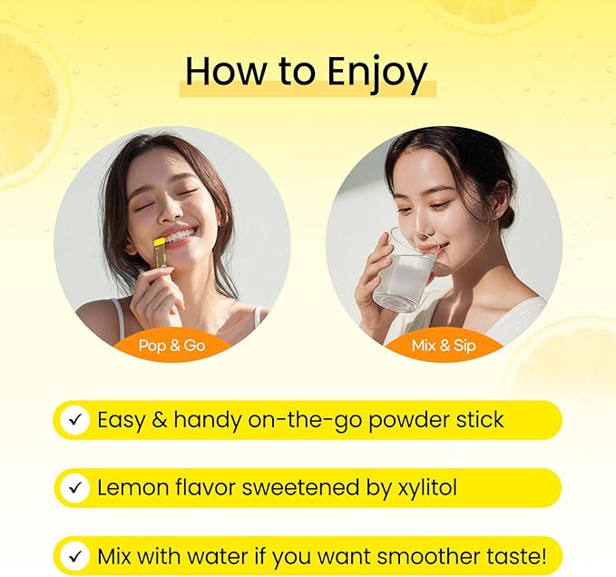 DONGKOOK Vita Pop Vitamin C 2,000mg Powder Vitamin D & Biotin, Zero Sugar, High Absorption VIT C Supplement, Immune Support, Antioxidants, Non-GMO Lemonade Drink Mix, Korean Supplements 100 Packets