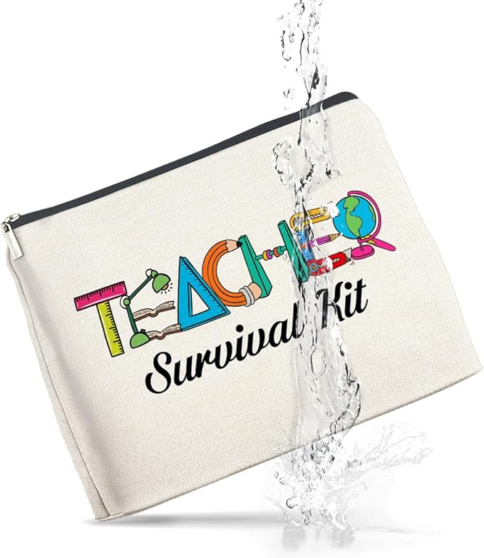 UPNEGE Teacher Survival Kit Makeup Bag Teacher Gifts for Women, Gifts for Teachers Zipper Makeup Pouch