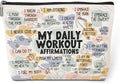 Daily Affirmations for Women Makeup Bag Workout Gifts for Women Encouragement Inspirational Mental Health Gifts for Female Friend Coworker Birthday Friendship Mothers Day Nurse Day Travel Toiletry Bag