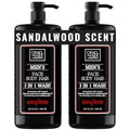Dead Sea Collection Sandalwood Men’s Body Wash – 3 in 1 Body Wash for Men for Hair, Face & Body – Moisturizing Shower Gel with Dead Sea Minerals – Pack of 2 (33.8 fl oz each)