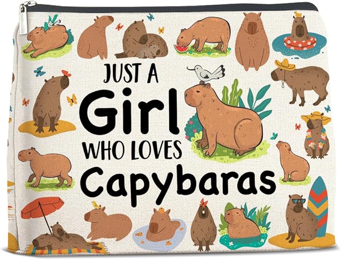 UPNEGE Capybara Lover Gifts Makeup Bag for Teens Women