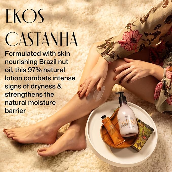 natura - Brazil Nut Hydrating Body Lotion - Castanha Anti-Dryness - Deep Skin Hydration Moisturizer - Vegan Skin Care - Brazilian Beauty Secrets - Self Care & Body Care - 13.5 fl oz (400ml)