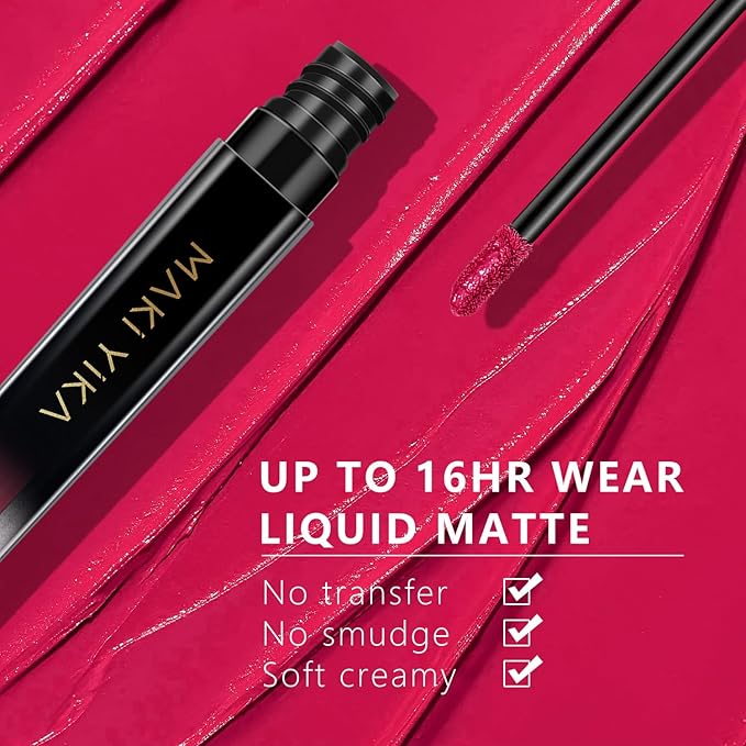 MAKI YIKA Magenta Red Lipstick Matte Liquid for Women LongLasting Lipsticks