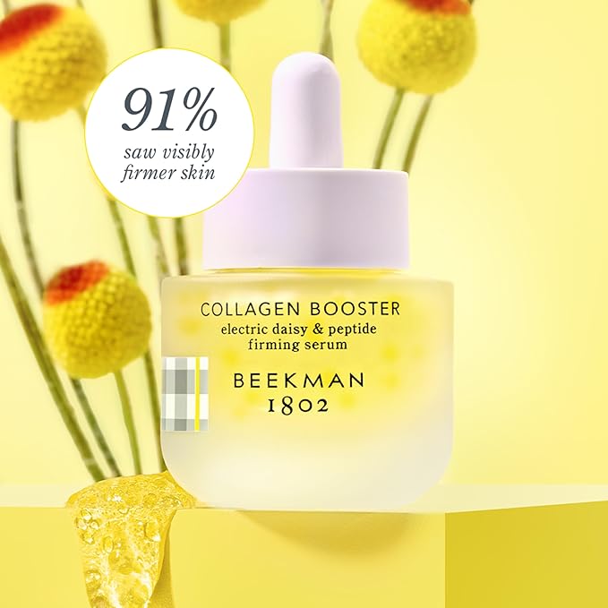 Beekman 1802 Collagen Booster Firming Face Serum – Peptide & CoQ10 Serum – Helps Improve Firmness, Elasticity & Fine Lines – Fragrance Free – Sensitive Skin Safe – 0.5 fl oz
