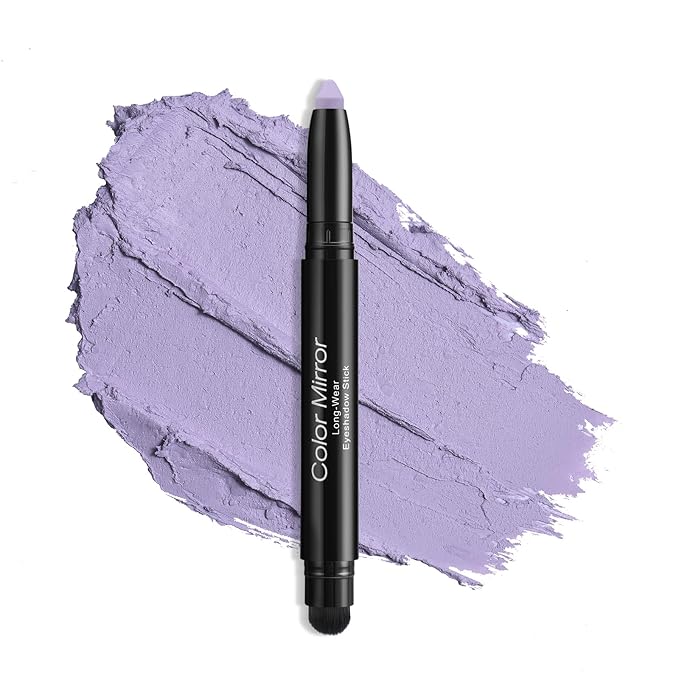 Color Mirror Cream Waterproof Hypoallergenic Eyeshadow Stick, long wear Metallic Glitter Matte Eye Shadow Pencil With Makeup Brush, Eye Brightener, 40 Periwinkle Matte