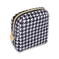 UIXIZQ Mini Makeup Pouch for Purse， Small Cosmetic Bag Pouch Nylon Travel Toiletry Organizers for Women Girls, Cute Storage Zipper Pouch Coin Purse for School Work Camping(Mini-Houndstooth)