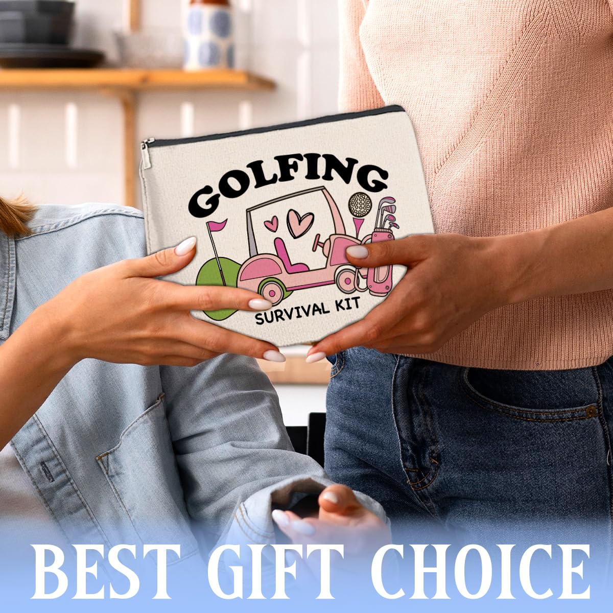 FYDHQSS Golf Gifts Makeup Bag Accessories for Women Golfers Golf Lover