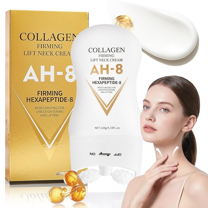 NIZENTA AH-8 Firming Neck Cream, Collagen Neck Cream for Tightening and Firming, Neck Tightening Cream, Moisturizing, Skin Care for Women and Men, Day and Night Use, 120g
