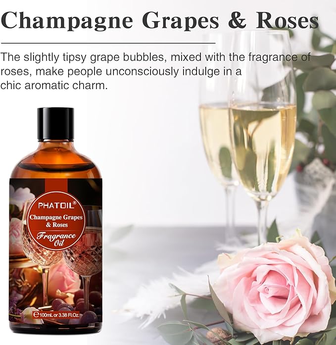 Champagne Grapes Roses Fragrance Oil for Diffuser Aromatherapy 3.38FL.OZ