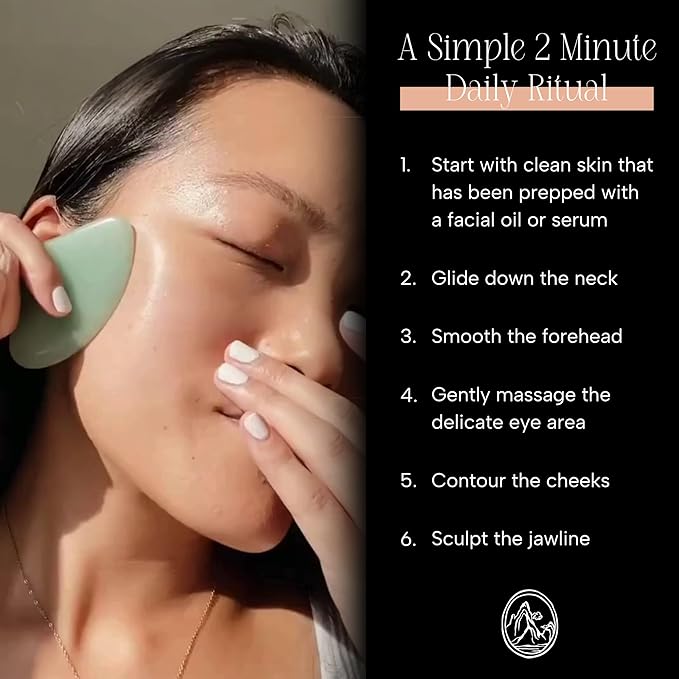 Mount Lai - The Rose Quartz Gua Sha Facial Lifting Tool | Face Sculpting Tool for Skin Care | Guasha Tool for Face and Body | Facial Massage Tools to Relieve Muscle Tension and Reduce Puffiness
