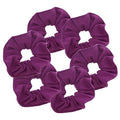 Motique Accessories Large Scrunchies for Women, Pack of 6, Purple