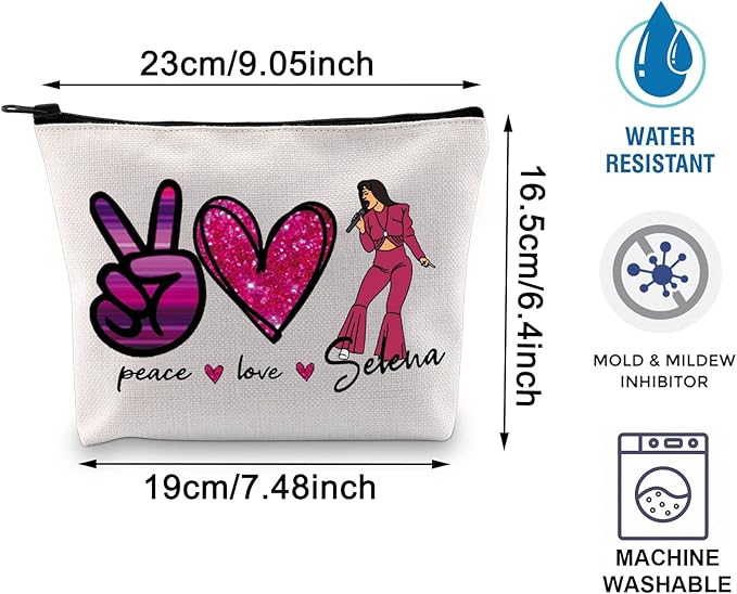 BLUPARK Song Makeup Bag Singer Fan Gift Music Inspired Cosmetic Bag (Peace Love Se)
