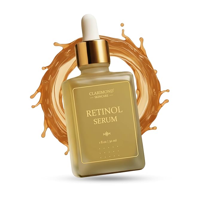 CLARIMOND Retinol Serum for Face – 1% Resurfacing Retinol and Hyaluronic Acid Serum with Niacinamide & Aloe Vera for Anti-Aging, Brightening, Wrinkle Reduction & Dark Spot Treatment