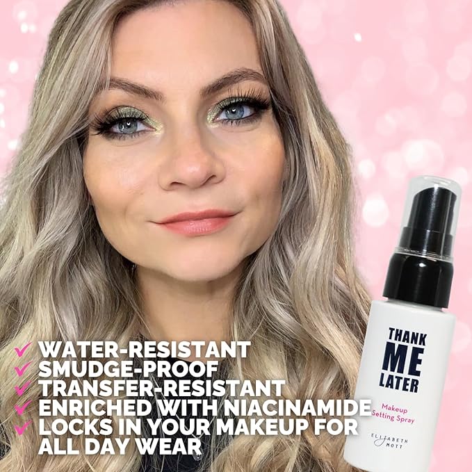 Elizabeth Mott Thank Me Later Primer & Setting Spray Bundle – Pore Minimizer for Face, Smoothing Soft Matte Finish Face Primer & Hydrating Setting Spray for Long-Lasting Makeup – 30g + 95ml