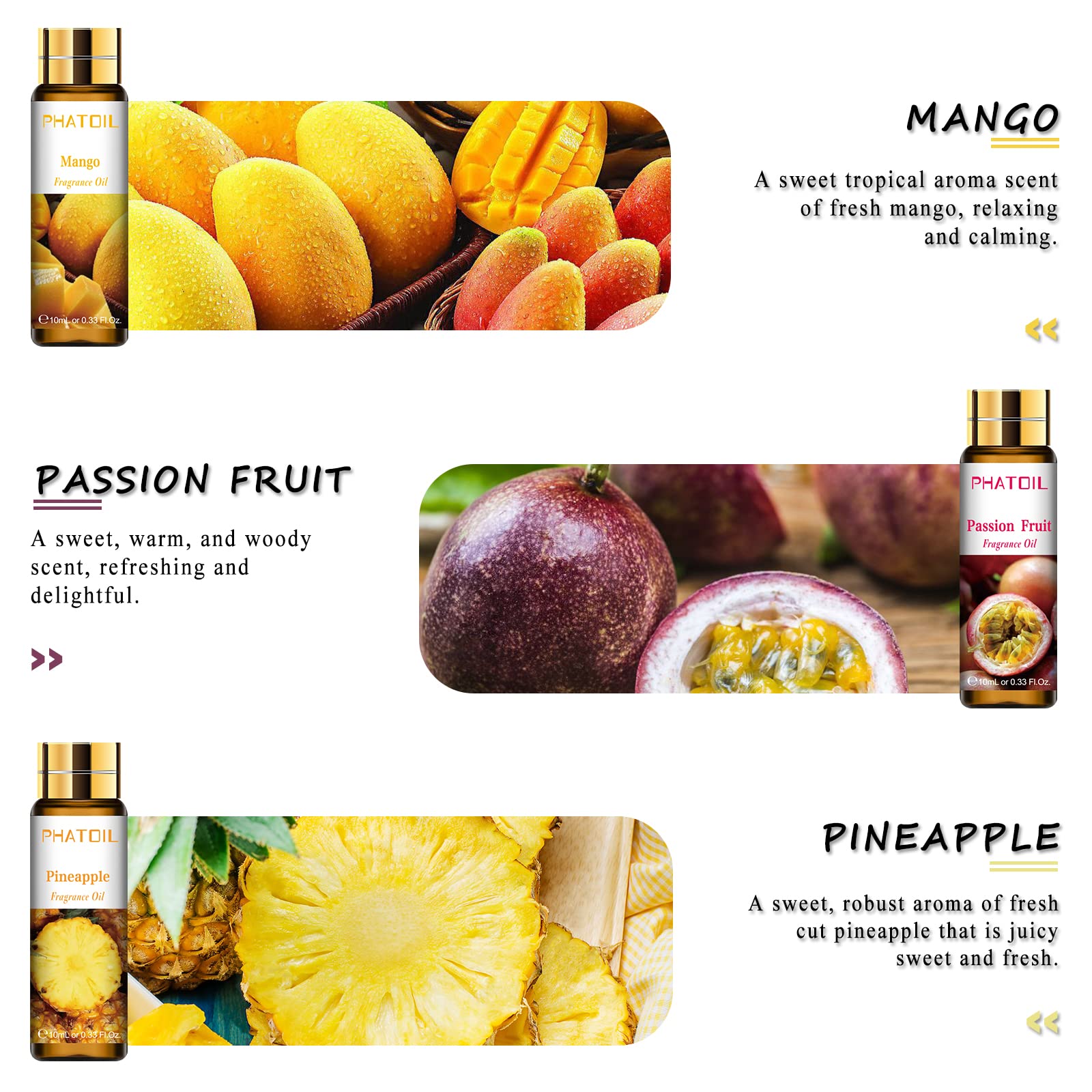 PHATOIL Fruity Fragrance Oil Gift Set for Diffuser, Soap Candle Making