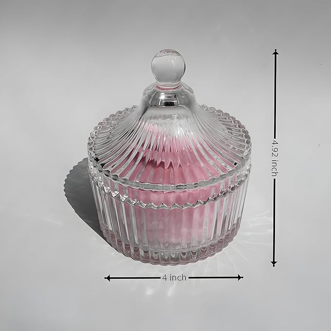 Habitable tree 2 Pcs Large Body Powder Puff and Container Powder Container with Puff Powder Puff Crystal Container Soft Washable Reusable Velour Face Body Glitter Powder Puff Wet Dry Makeup (Pink)