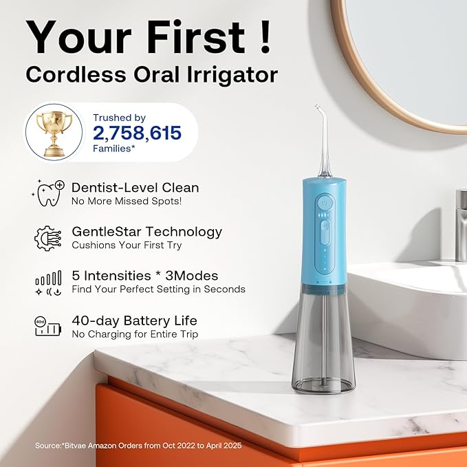 Bitvae Water Dental Flosser Teeth Pick, Cordless Water Teeth Cleaner
