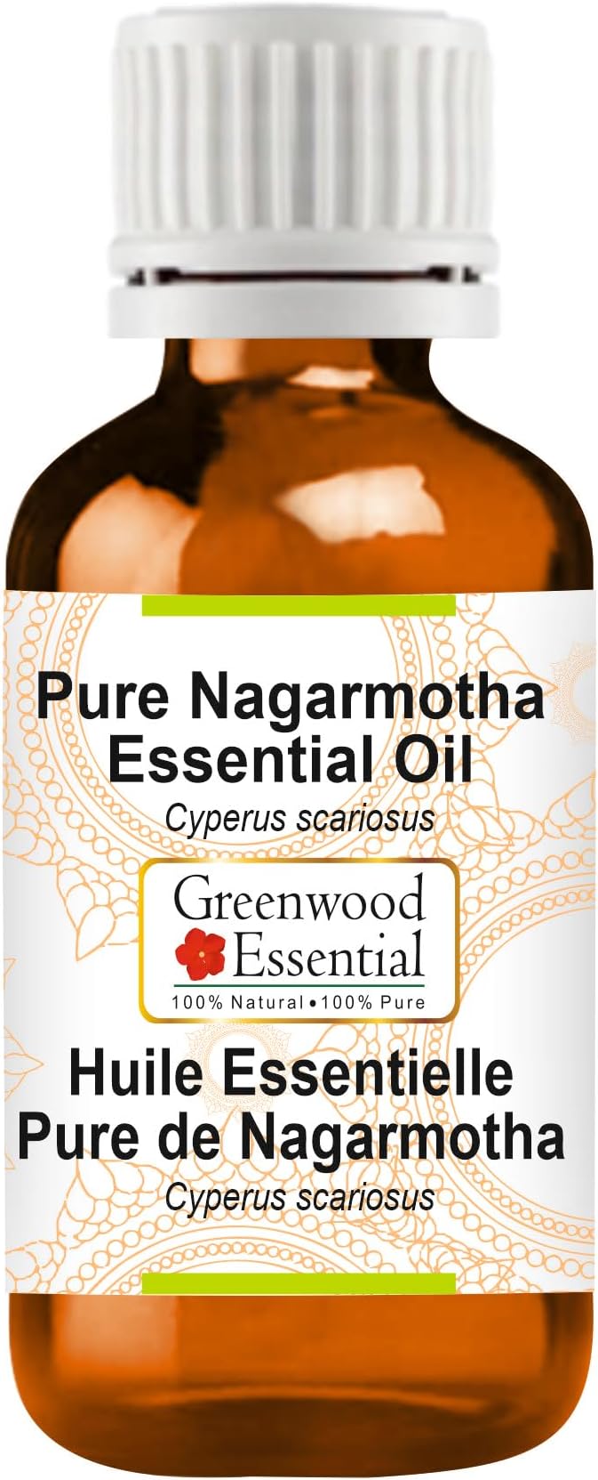 Greenwood Essential Nagarmotha Essential Oil (Cyperus scariosus) Pure | Non-Sticky | Non-Greasy | Lightweight | Men & Women | All Skin Types | Steam Distilled 15ml (0.50 oz)