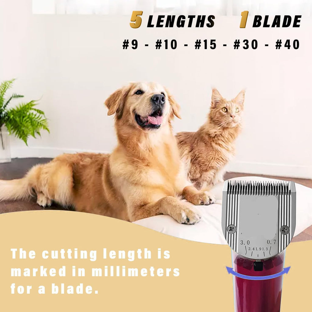 Audoc 5 in 1 Blades Adjustable Dog Grooming Replacement Blades, Silver