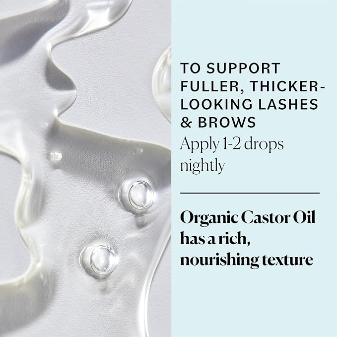 Sky Organics USDA Organic Castor Oil Eyelash Serum 1 fl oz, Glass Bottle