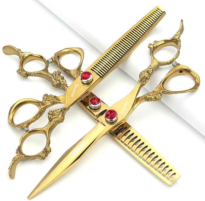 5.5/6 /7 Inch Knight Professional Japanese Hair Scissors Barber Scissors Set (7 inch 3pc-B)