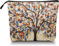 Scribesense Cosmetic Bags Travel Makeup Toilet Case Waterproof Pouch for Women Girls 6.7X9.45inches - Another Version of Colorful Leaf - Tree Artwork