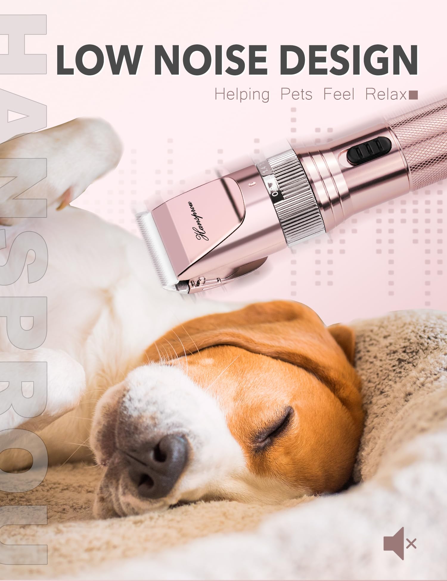 Hansprou Dog Clippers for Grooming,Upgraded 36V Heavy Duty Dog Clippers,Professional Pet Hair Trimmer for Thick Coat,Corded Pet Clipper with Guard Combs Brush