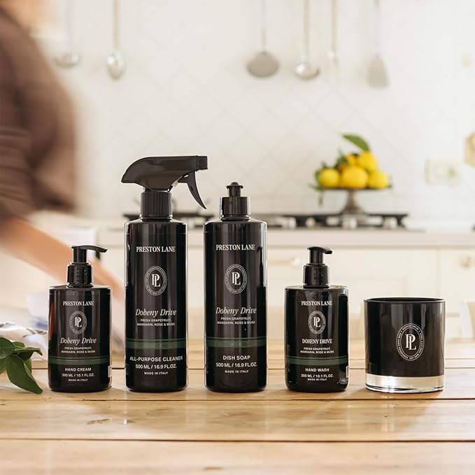 Preston Lane Hand Soap, Dish Soap, Candle & Cleaner Spray Set, Doheny Drive