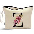 Vavabox A-Z Personalized Makeup Bag, Birthday Gifts for Women Mom, Gifts for Best Friend, Bride Bridesmaid Cosmetic bag (S, Cream Yellow)