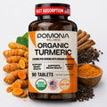 Pomona Organic Turmeric Curcumin Supplement with Black Pepper, 120 Tablets